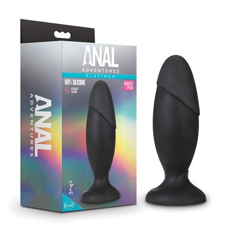 Blush Anal Adventures Platinum Silicone Rocket Plug Black - Not Very Vanilla