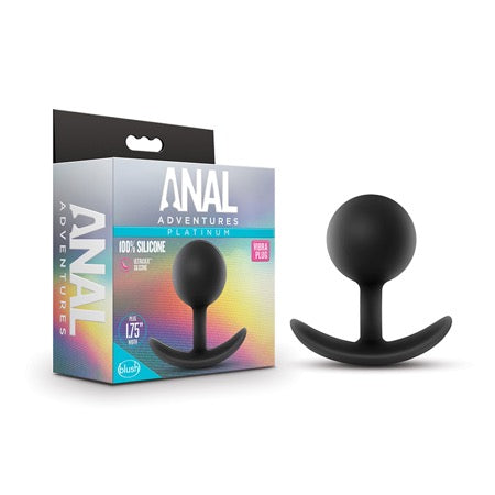 Blush Anal Adventures Platinum Silicone Weighted Vibra Plug Black - Not Very Vanilla