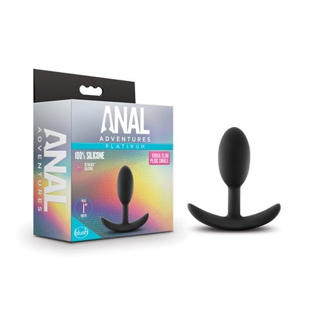 Blush Anal Adventures Platinum Silicone Weighted Vibra Slim Plug Small Black - Not Very Vanilla