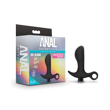 Blush Anal Adventures Platinum Silicone Rechargeable Vibrating Prostate Massager 01 Black - Not Very Vanilla