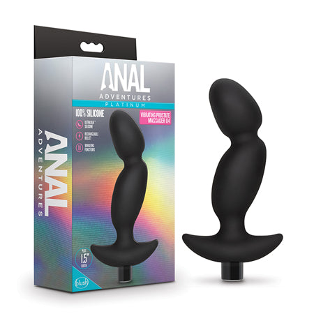 Blush Anal Adventures Platinum Silicone Rechargeable Vibrating Prostate Massager 04 Black - Not Very Vanilla