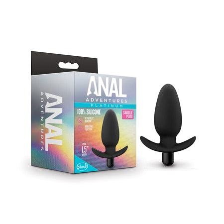 Blush Anal Adventures Platinum Silicone Vibrating Saddle Plug Black - Not Very Vanilla