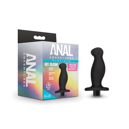 Blush Anal Adventures Platinum Silicone Rechargeable Vibrating Prostate Massager 02 Black - Not Very Vanilla