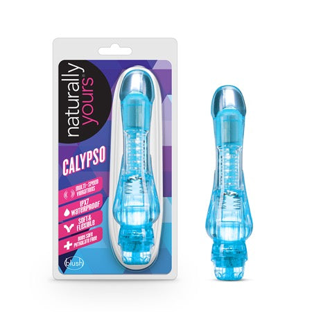 Blush Naturally Yours Calypso Slimline Vibrator Blue - Not Very Vanilla