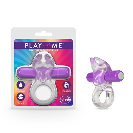 Blush Play with Me Bull Vibrating C-Ring Purple - Not Very Vanilla