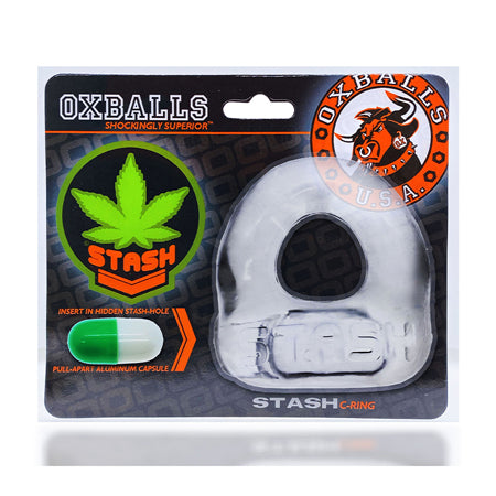 Oxballs Stash Cockring with Aluminum Capsule Insert Clear - Not Very Vanilla