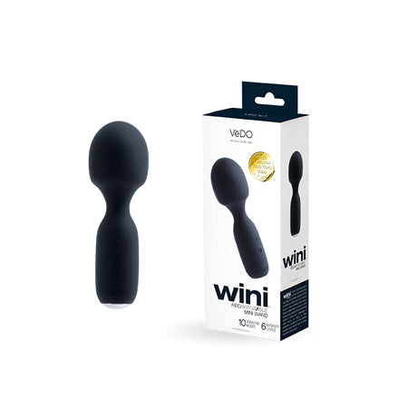 Vedo Wini Rechargeable Mini Wand Just Black - Not Very Vanilla