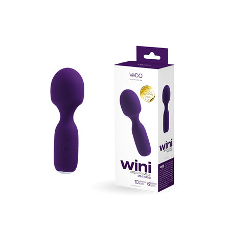 Vedo Wini Rechargeable Mini Wand Deep Purple - Not Very Vanilla