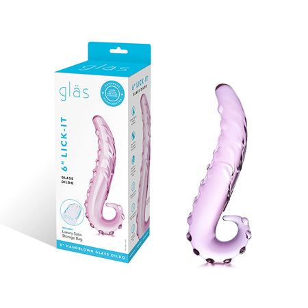 Glas 6 in. Lick-It Glass Dildo Pink - Not Very Vanilla