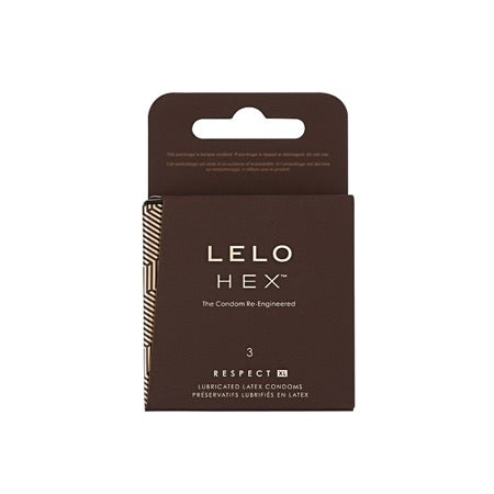 LELO HEX Respect XL Lubricated Latex Condoms 3-Pack - Not Very Vanilla