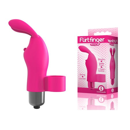 The 9's Flirt Finger Bunny Finger Vibrator Pink - Not Very Vanilla