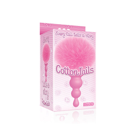 The 9's Cottontails Silicone Bunny Tail Butt Plug Beaded Pink - Not Very Vanilla