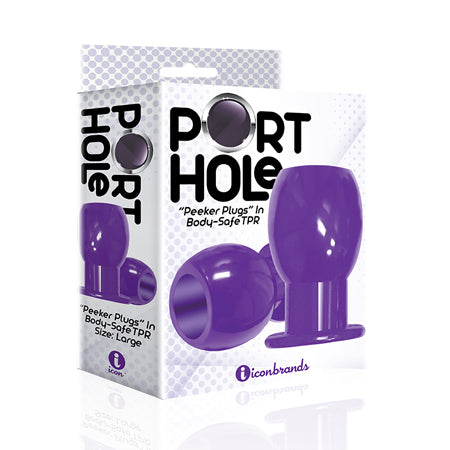 The 9's Port Hole Hollow Butt Plug Purple - Not Very Vanilla