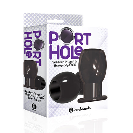 The 9's Port Hole Hollow Butt Plug Black - Not Very Vanilla