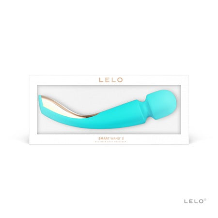 LELO SMART WAND 2 Large Rechargeable Wand Vibrator Aqua - Not Very Vanilla