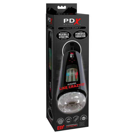 PDX Elite Ultimate Milker 2 Rechargeable Gyrating Suction Stroker With Hands-Free Suction Cup - Not Very Vanilla