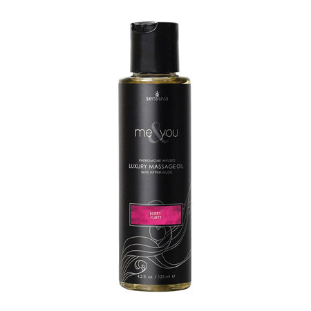 Sensuva Me & You Pheromone-Infused Luxury Massage Oil Berry Flirty 4.2 oz. - Not Very Vanilla