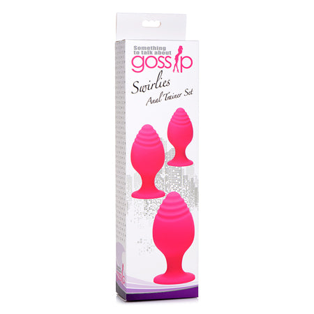 Curve Toys Gossip Swirlies 3-Piece Silicone Anal Training Set Magenta - Not Very Vanilla