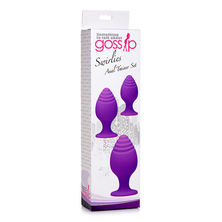 Curve Toys Gossip Swirlies 3-Piece Silicone Anal Training Set Violet - Not Very Vanilla