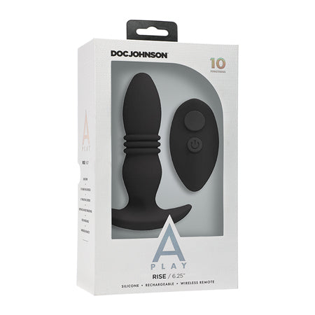 A-Play RISE Rechargeable Silicone Anal Plug with Remote Black - Not Very Vanilla