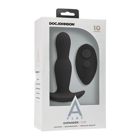 A-Play EXPANDER Rechargeable Silicone Anal Plug with Remote Black - Not Very Vanilla