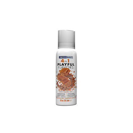 Swiss Navy 4 in 1 Playful Flavors Salted Caramel Delight 1 oz. - Not Very Vanilla