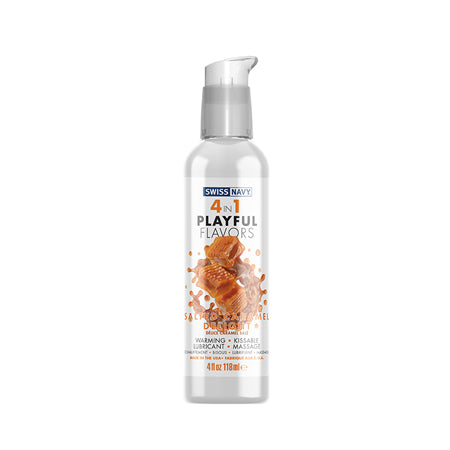 Swiss Navy 4 in 1 Playful Flavors Salted Caramel Delight 4 oz. - Not Very Vanilla