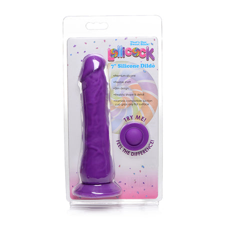 Curve Toys Lollicock 7 in. Silicone Dildo with Suction Cup Grape - Not Very Vanilla