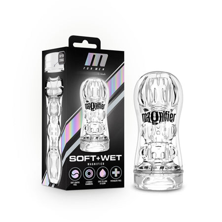 Blush M for Men Soft + Wet Magnifier Self-Lubricating See-Through Stroker Clear - Not Very Vanilla