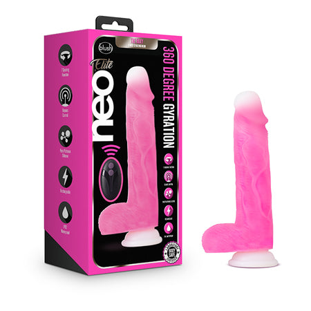 Blush Neo Elite Roxy 8 in. Silicone Gyrating Dildo with Balls & Suction Cup Pink - Not Very Vanilla