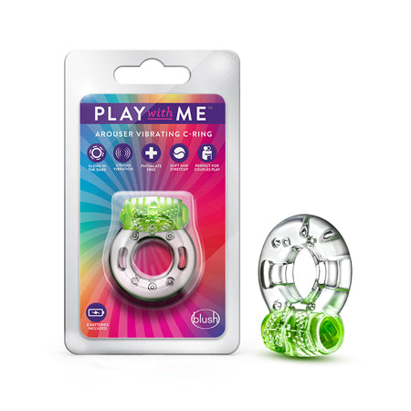 Blush Play with Me Arouser Vibrating C-Ring Green - Not Very Vanilla