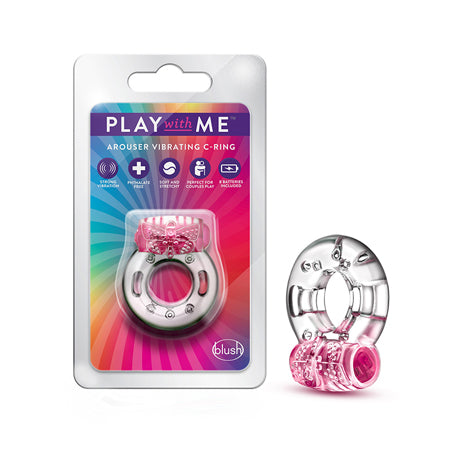 Blush Play with Me Arouser Vibrating C-Ring Pink - Not Very Vanilla