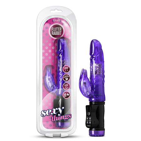 Blush Sexy Things Flutter Rabbit Dual Stimulation Vibrator Purple - Not Very Vanilla