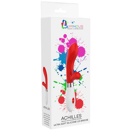 Luminous Achilles 10-Speed Silicone Dual Stimulation Vibrator Red - Not Very Vanilla