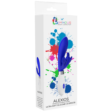 Luminous Alexios 10-Speed Silicone Dual Stimulation Vibrator Blue - Not Very Vanilla