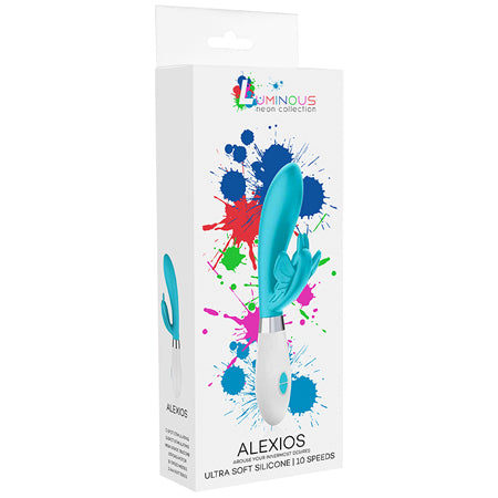 Luminous Alexios 10-Speed Silicone Dual Stimulation Vibrator Turquoise - Not Very Vanilla