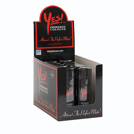 Yes! Pheromone Cologne Counter Display of 12 - Not Very Vanilla