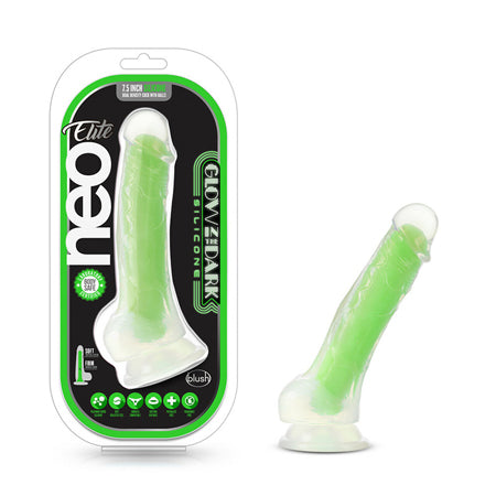 Blush Neo Elite Glow in the Dark Viper 7 in. Dual-Density Dildo Neon Green - Not Very Vanilla