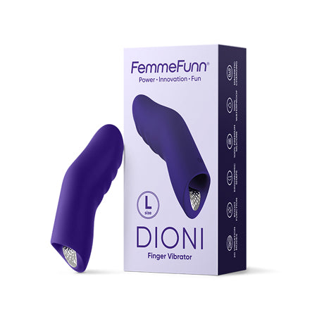 FemmeFunn Dioni Rechargeable Silicone Finger Vibrator Large Dark Purple - Not Very Vanilla