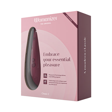 Womanizer Classic 2 Rechargeable Silicone Pleasure Air Clitoral Stimulator Bordeaux - Not Very Vanilla