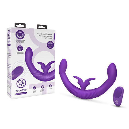 Together Couples Toy Remote-Controlled Dual Ended Rabbit Vibrator Purple - Not Very Vanilla