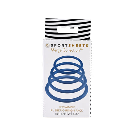 Sportsheets Merge Collection Periwinkle Rubber O-Ring 4-Pack - Not Very Vanilla