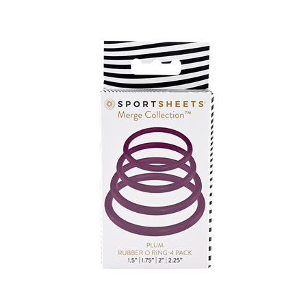 Sportsheets Merge Collection Plum Rubber O-Ring 4-Pack - Not Very Vanilla