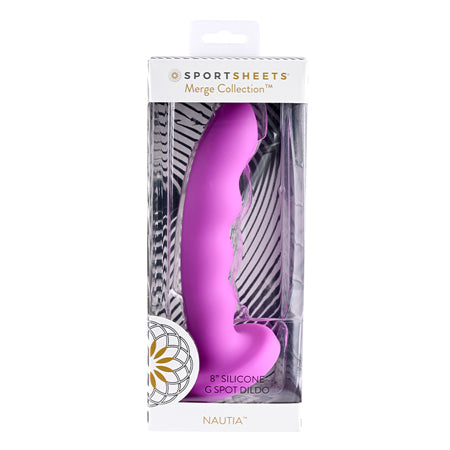 Sportsheets Merge Collection Nautia 8 in. Silicone G-Spot Dildo with Suction Cup Fuchsia - Not Very Vanilla