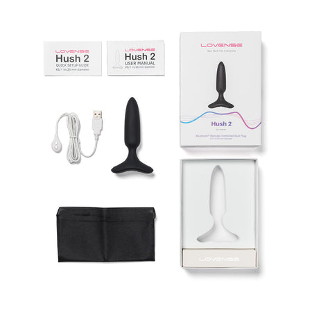 Lovense Hush 2 Bluetooth Remote-Controlled Vibrating Butt Plug XS 1 in. - Not Very Vanilla