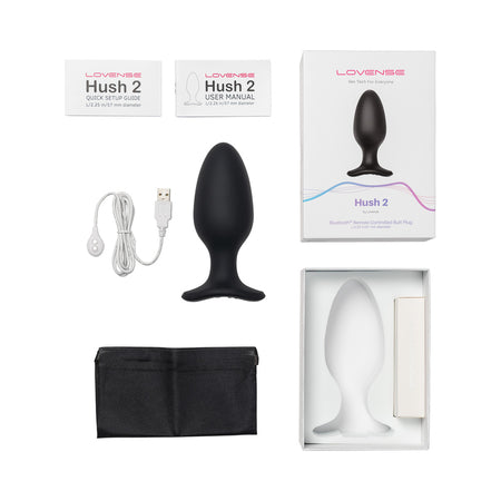 Lovense Hush 2 Bluetooth Remote-Controlled Vibrating Butt Plug L 2.25 in. - Not Very Vanilla