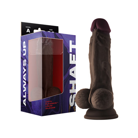 Shaft Model A: 7.5 in. Dual Density Silicone Dildo with Balls Mahogany - Not Very Vanilla