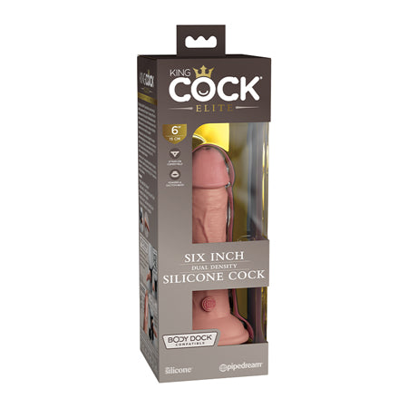 Pipedream King Cock Elite 6 in. Dual Density Silicone Cock Realistic Dildo With Suction Cup Beige - Not Very Vanilla