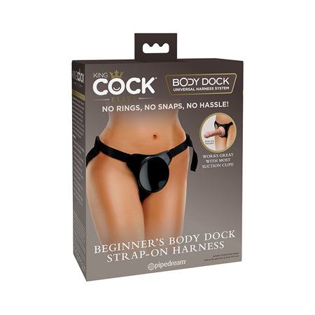 Pipedream King Cock Elite Beginner's Body Dock Strap-On Harness Black - Not Very Vanilla