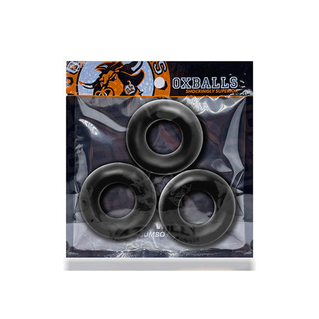 OxBalls Fat Willy 3-Pack Jumbo Cockrings FLEXtpr Black - Not Very Vanilla